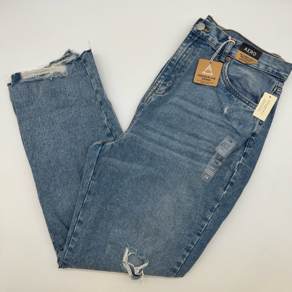 Aéropostale 90’s Super High Rise Distressed Jeans Size 14